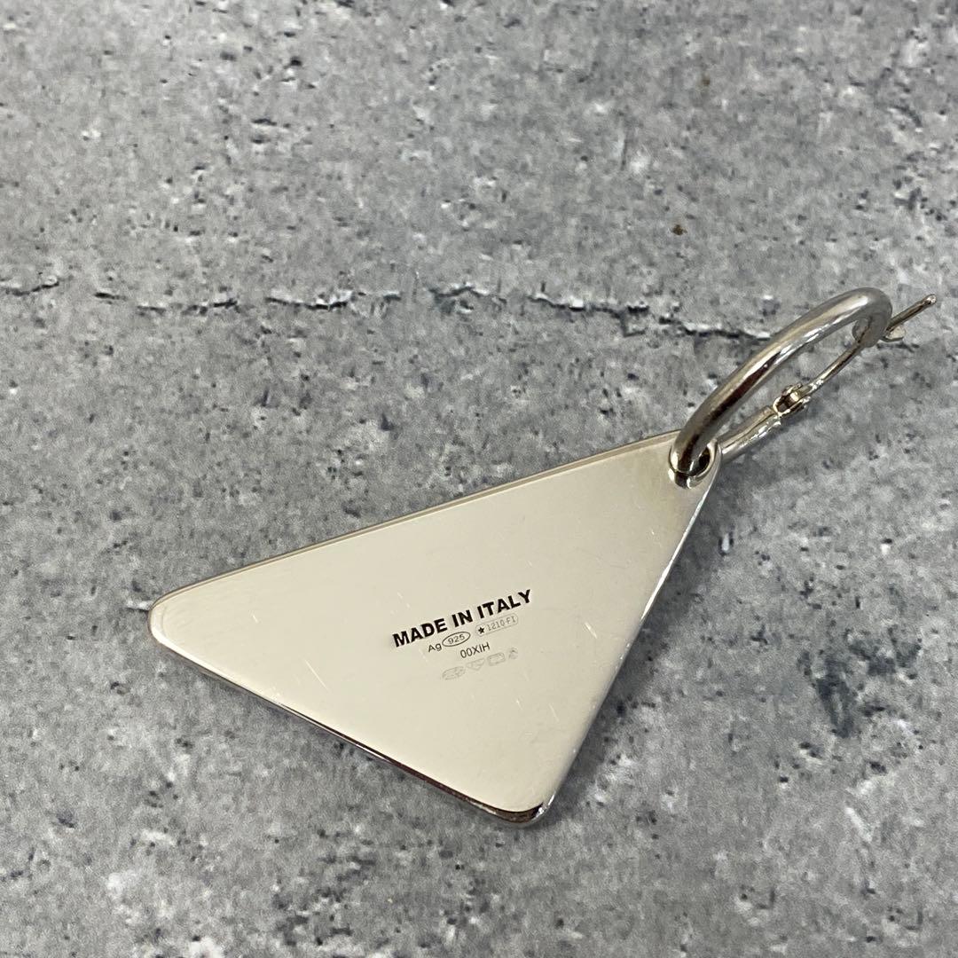 超美品 正規品 PRADA プラダ シンボル トライアングル ピアス イヤリング