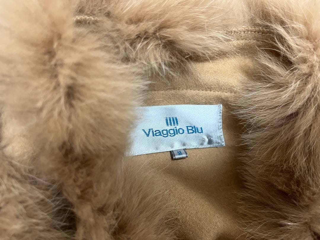 Viaggio Blu フォックスファー ウール　ポンチョ ケープ　2号　M