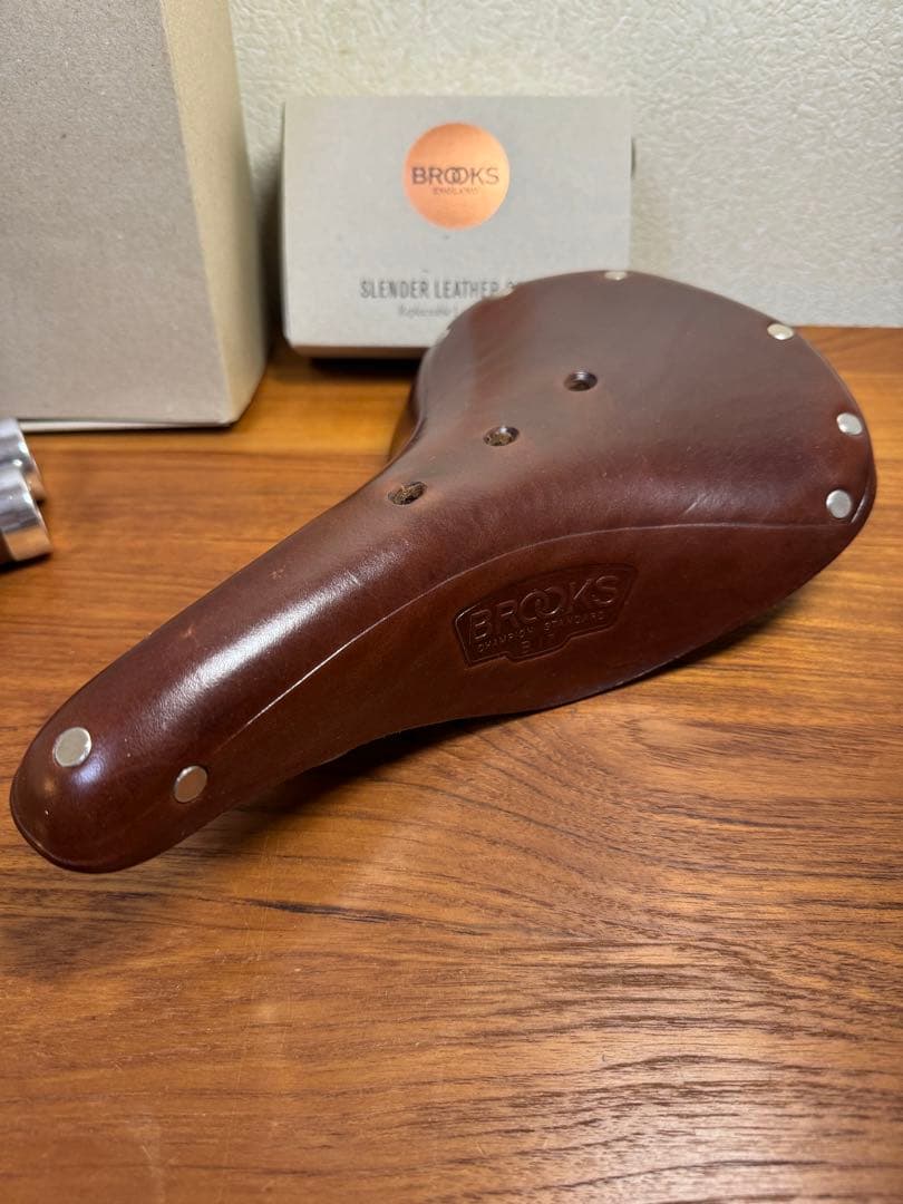 BROOKS ブラウンレザーサドル レザーグリップ セット B17