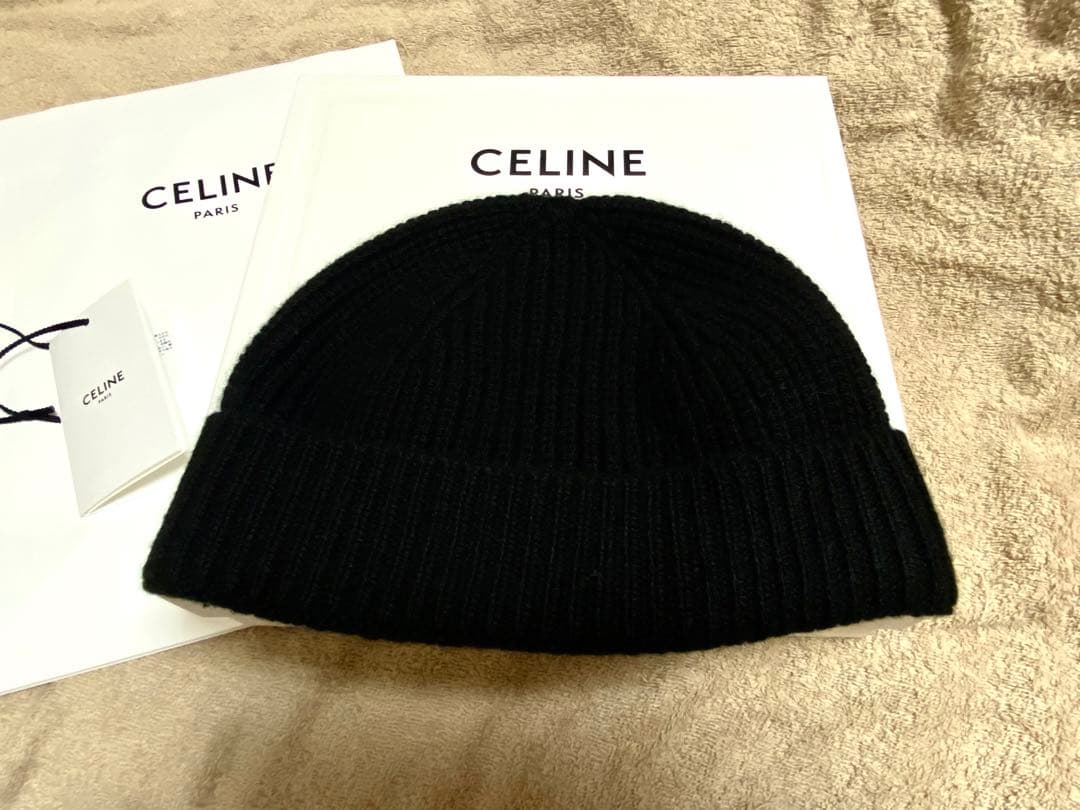 【新品・未使用】正規品CELINE トリオンフ ブラック ニット帽