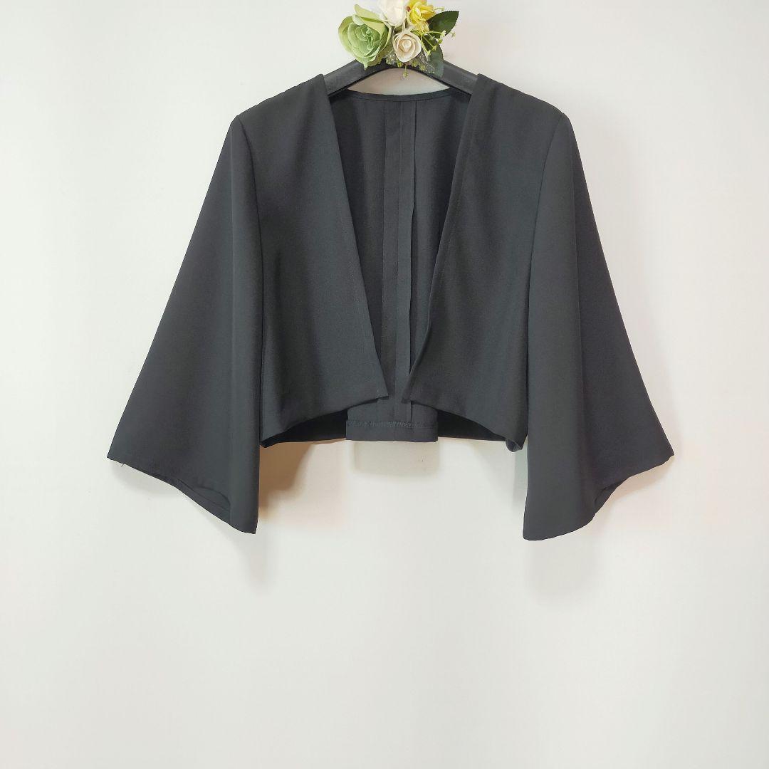 ★黒留袖アンサンブル*ノースリーブワンピ+ボレロ*着物リメイク正絹L〜2L*53
