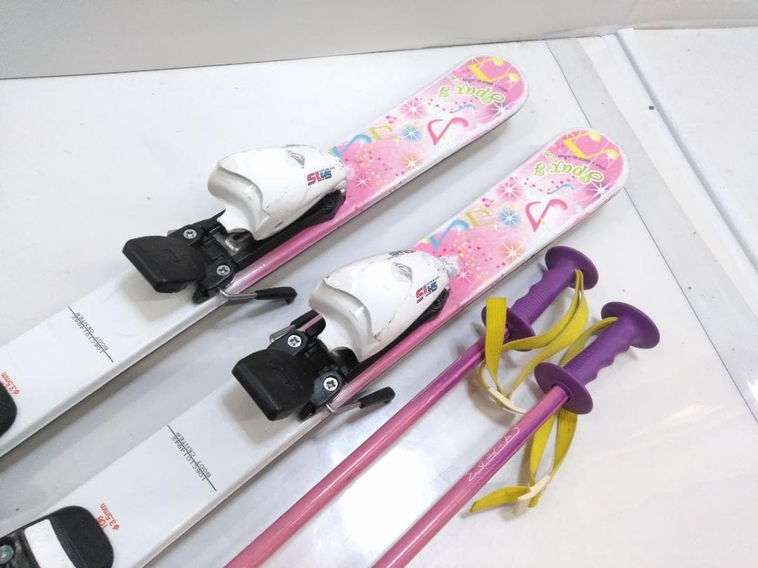 女の子 キッズジュニアスキー4点セット カザマ 106cm ブーツ 19cm ◇