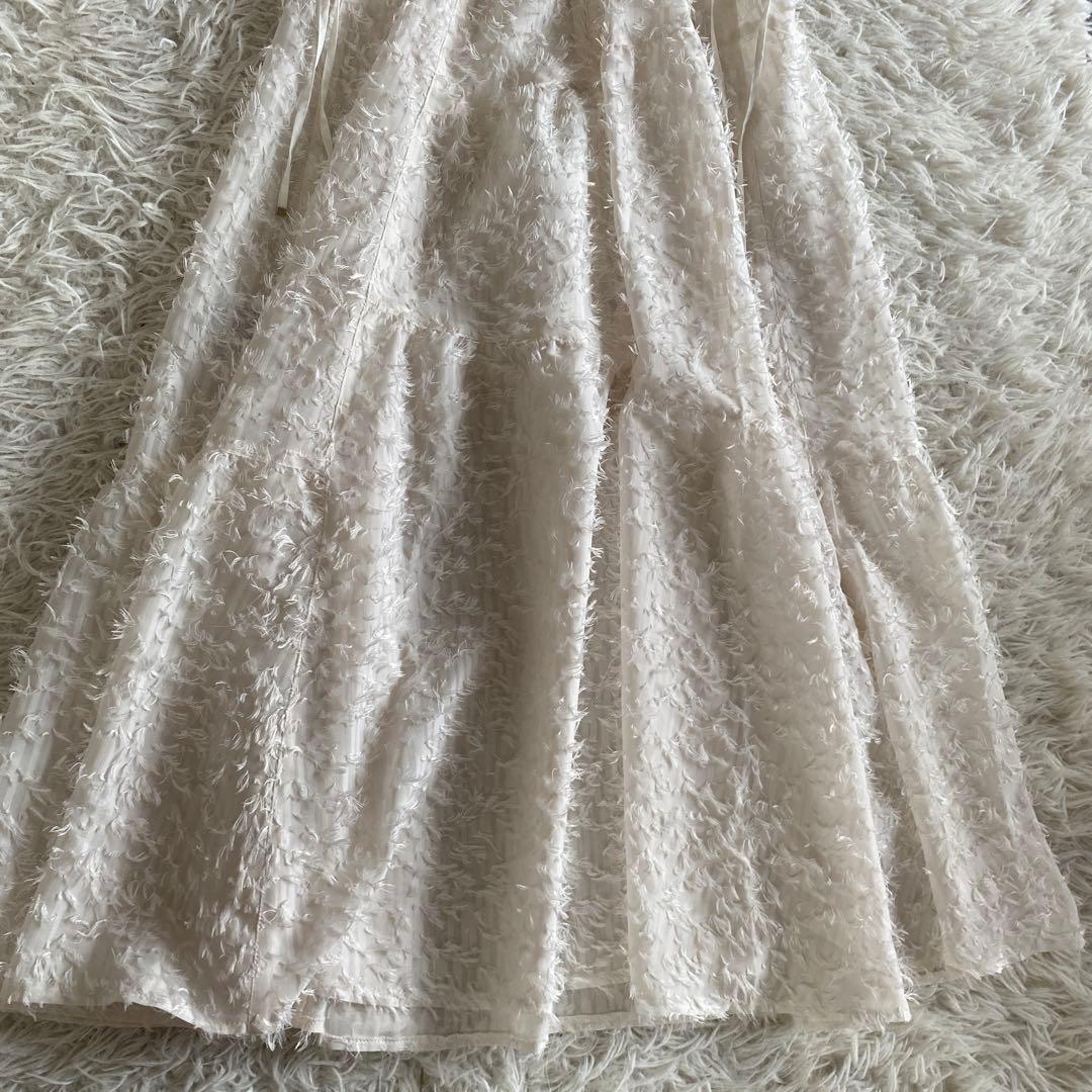 ♡新品タグ付/FRAY I.D フリンジジャガードティアードワンピース