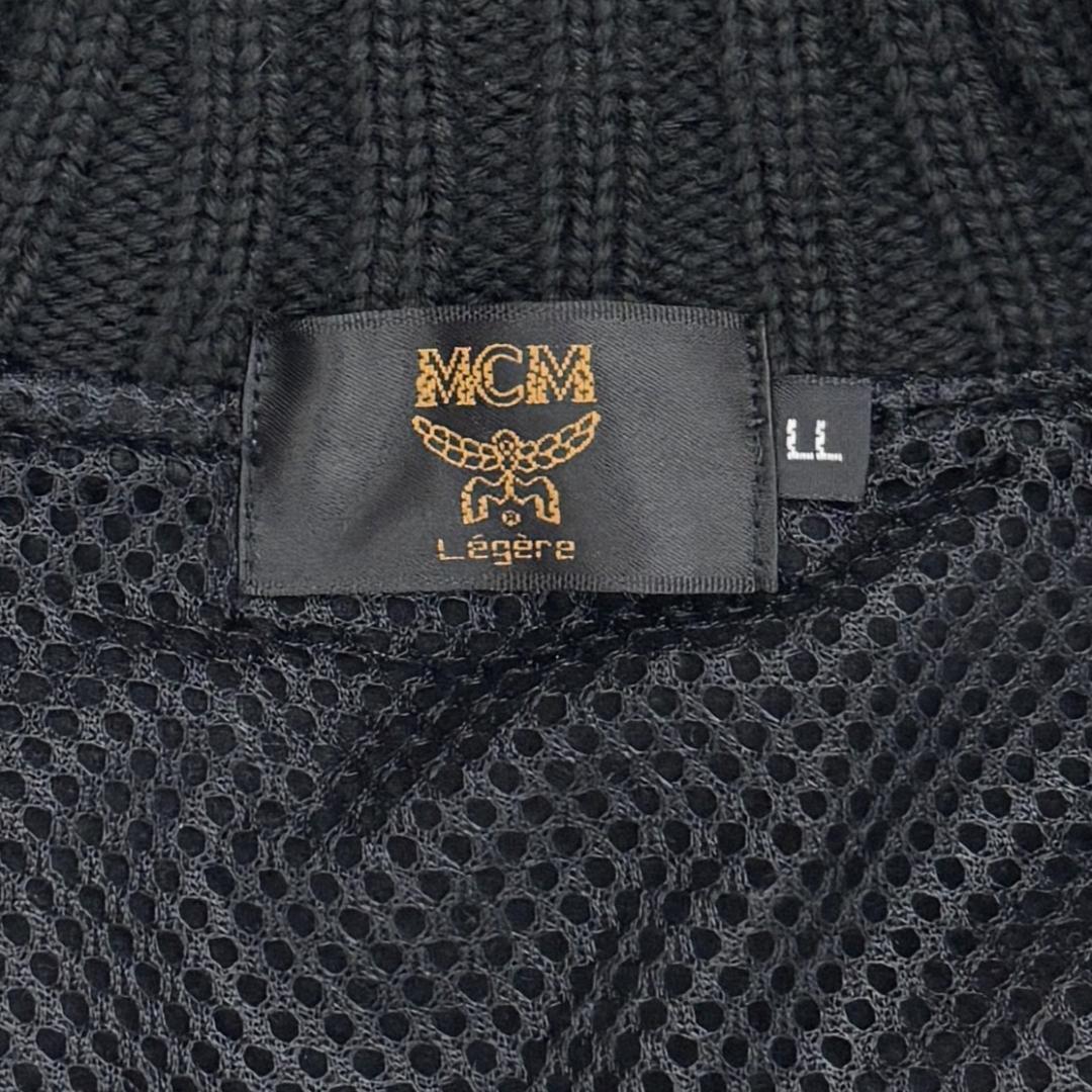 【正規品】MCM　リブケーブルニット×フリース　ブラック　XLサイズ　希少