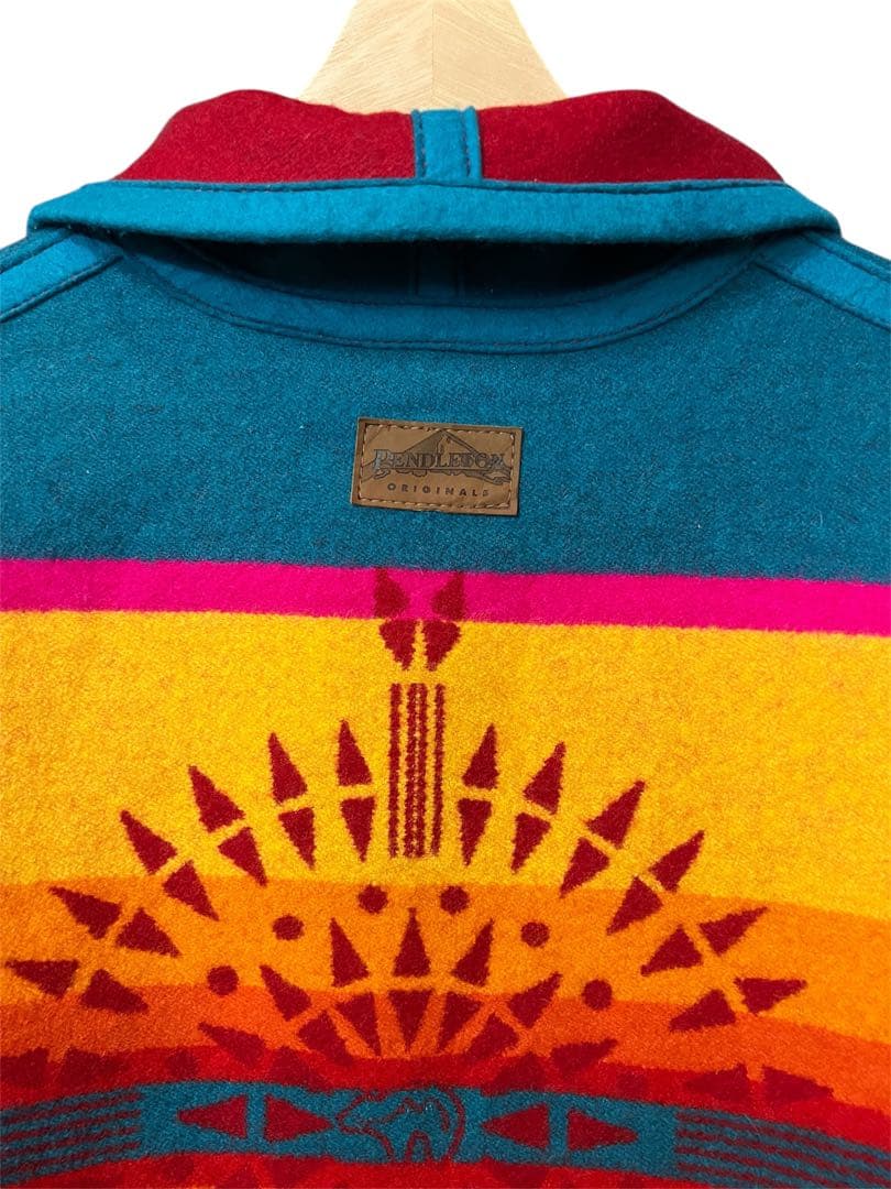 【PENDLETON】希少 ネイティブ柄 リバーシブル ベスト 赤 ターコイズ