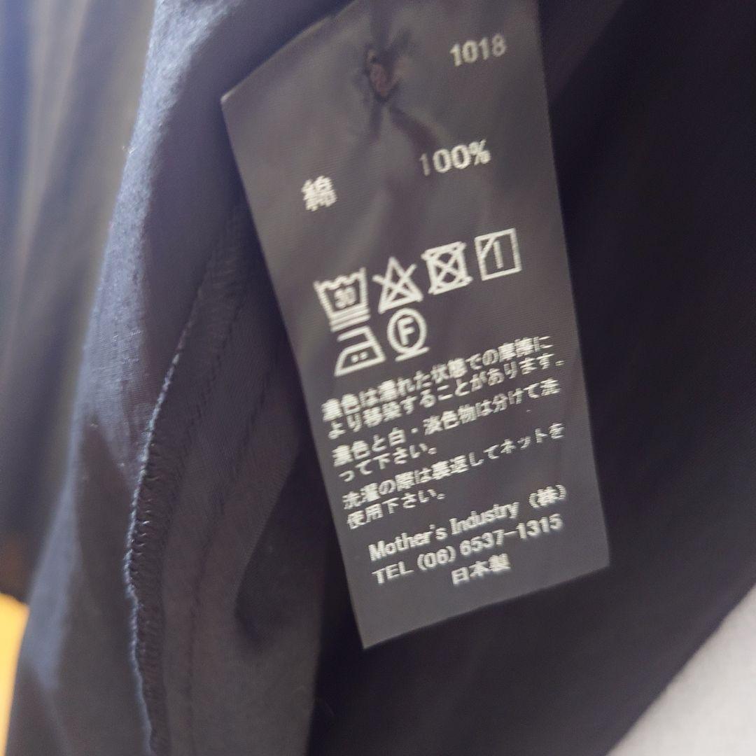 ミズイロインド　Aラインフレアシャツワンピース　ブラック　黒