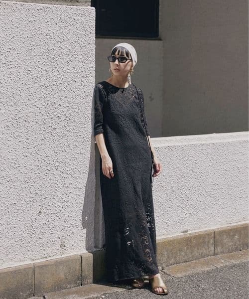 新品タグ付　Ameri　JACQUARD RUSSELL LACE DRESS