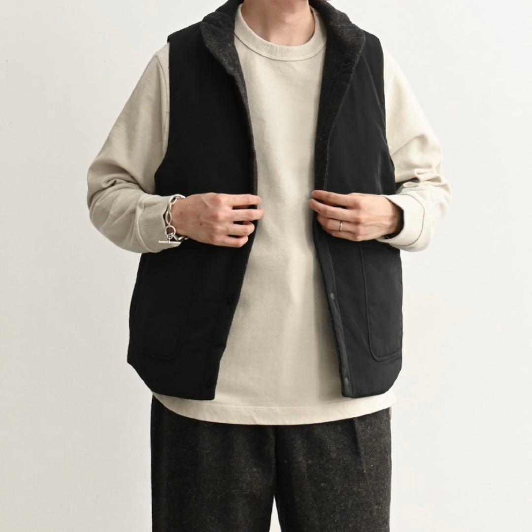 A Vontade Reversible Pack Vest Lサイズ 黒茶系