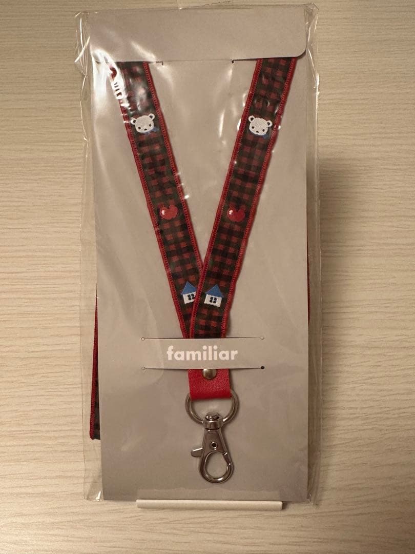 【廃盤品】ファミリア　ネックストラップ　赤