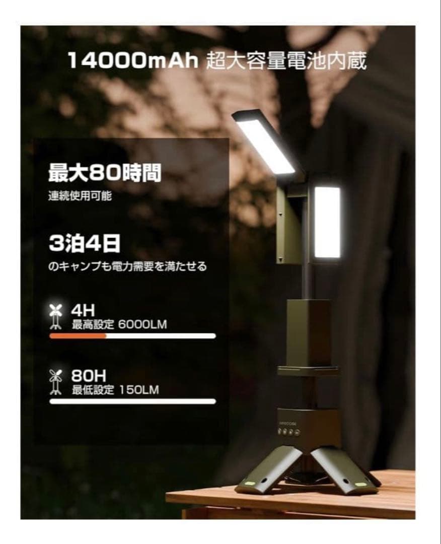HAGOOGI　新品 ledランタン キャンプライト　1台5役 折りたたみ式