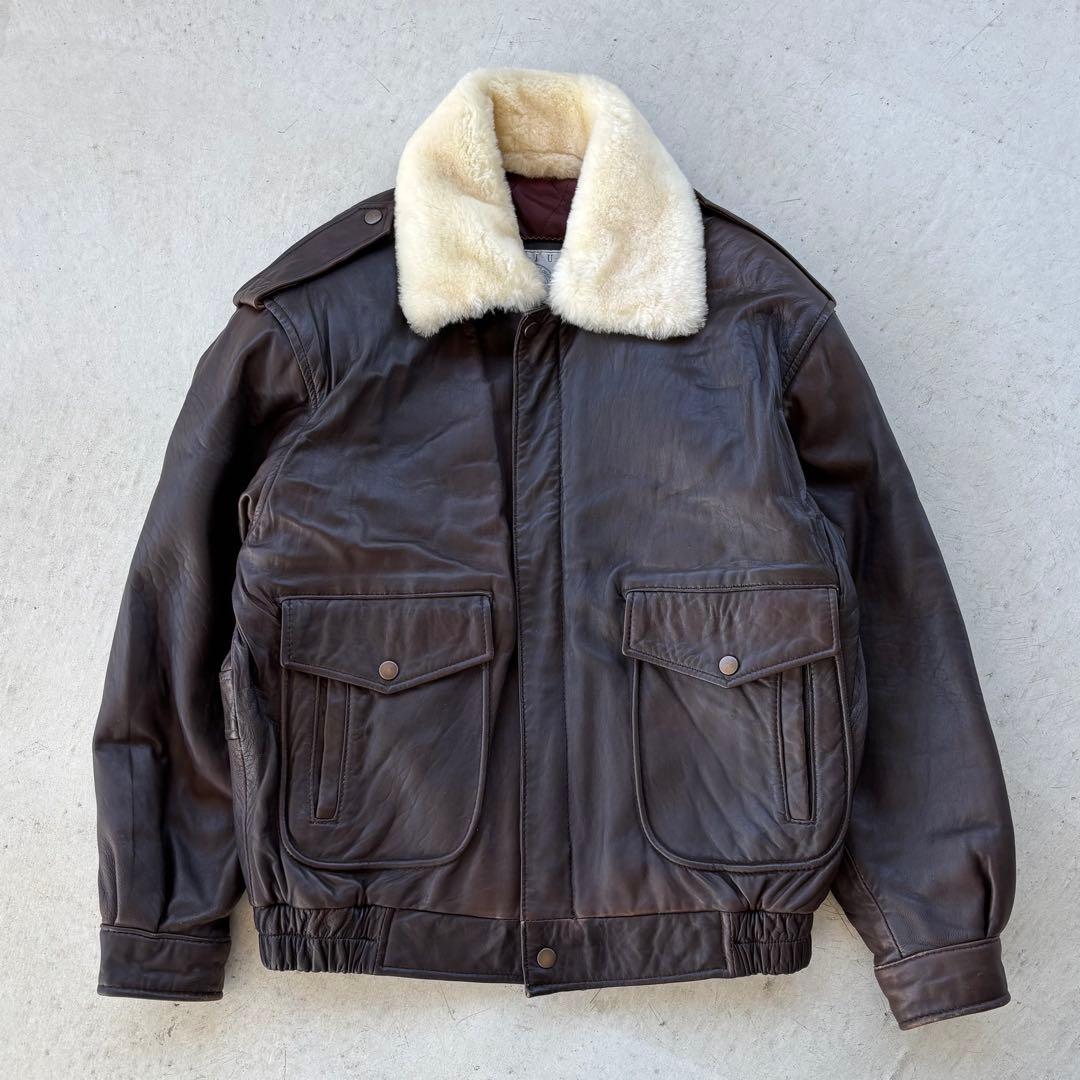 【ラムスキン☆羊革】高級 vintage leather ボンバージャケット