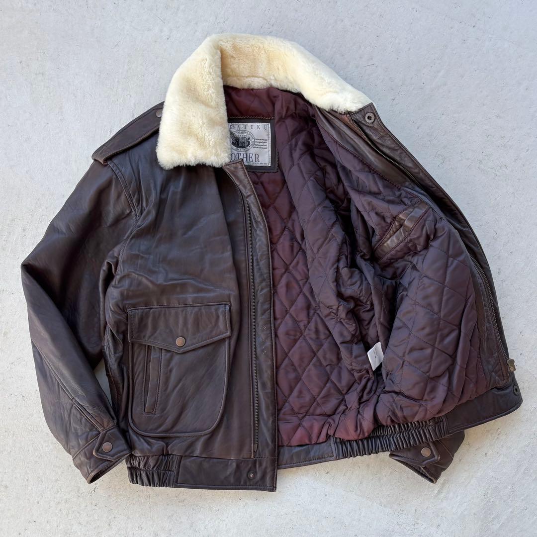 【ラムスキン☆羊革】高級 vintage leather ボンバージャケット
