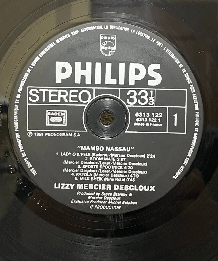 Lizzy Mercier Descloux Mambo Nassau レコード