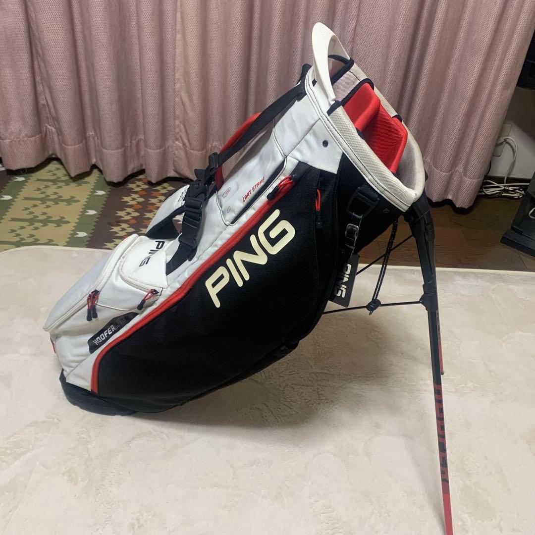 ＰＩＮＧスタンドキャディバッグ　ネームタグ、アイアンカバー付き