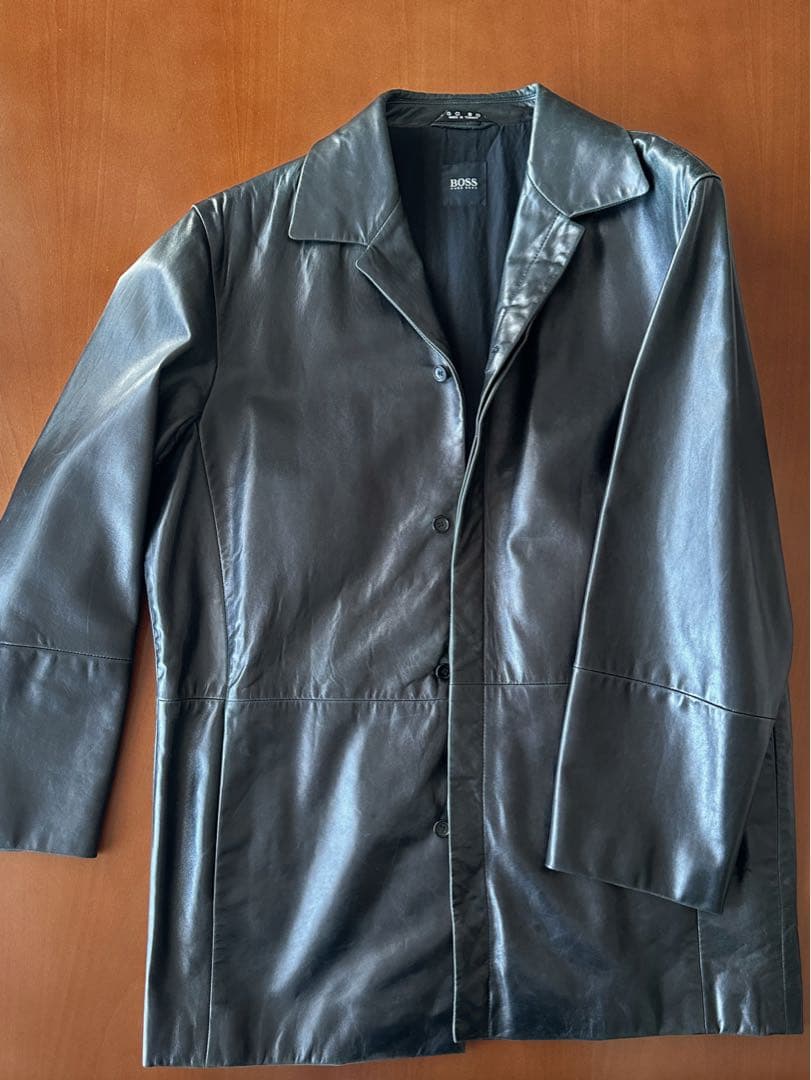 ヒューゴボス BOSS ラムレザー レザーコート 黒 38R 正規品 米国購入