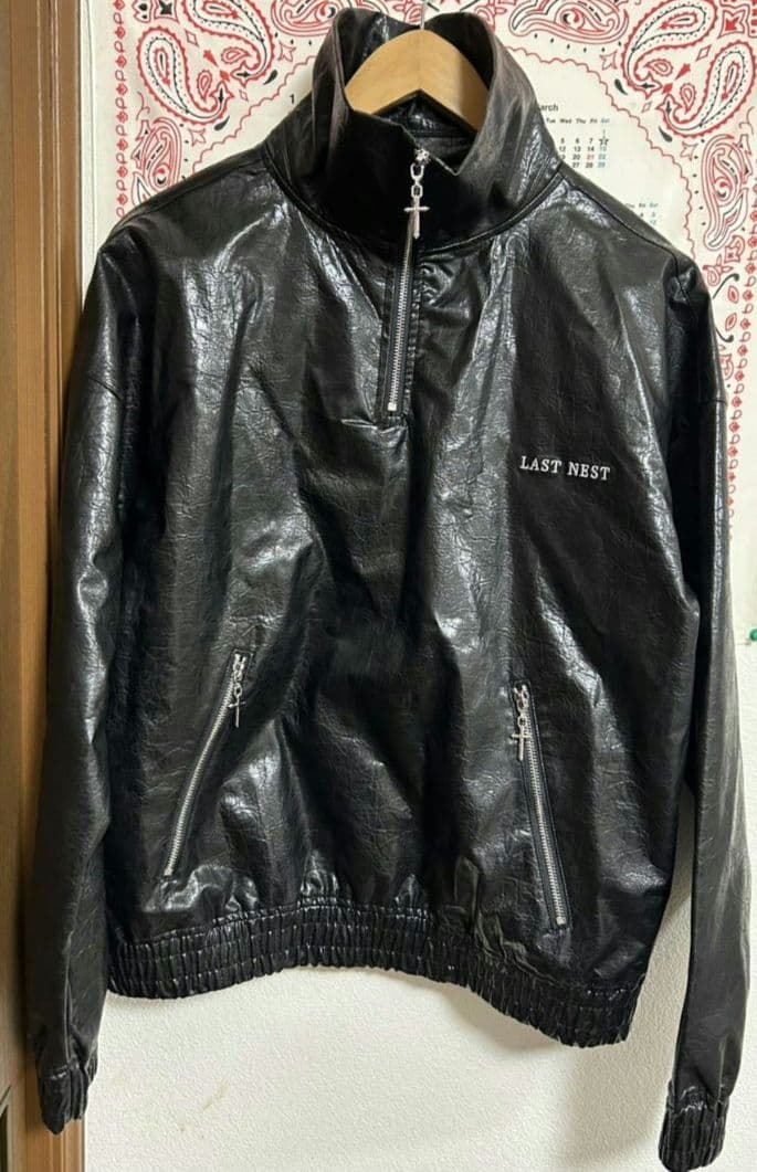 【超激レア・即完売モデル】LASTNEST　レザー　ハーフジップ　ジャケット　М