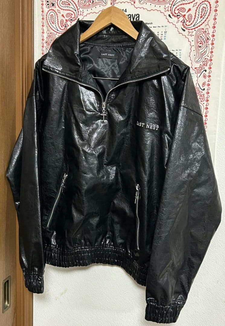 【超激レア・即完売モデル】LASTNEST　レザー　ハーフジップ　ジャケット　М