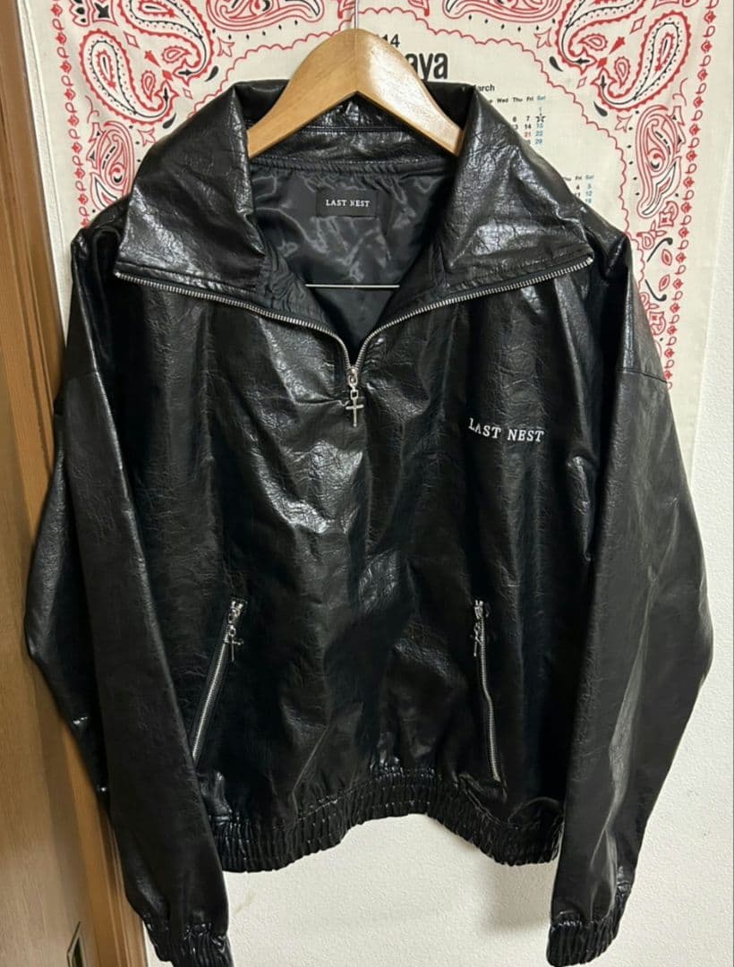 【超激レア・即完売モデル】LASTNEST　レザー　ハーフジップ　ジャケット　М