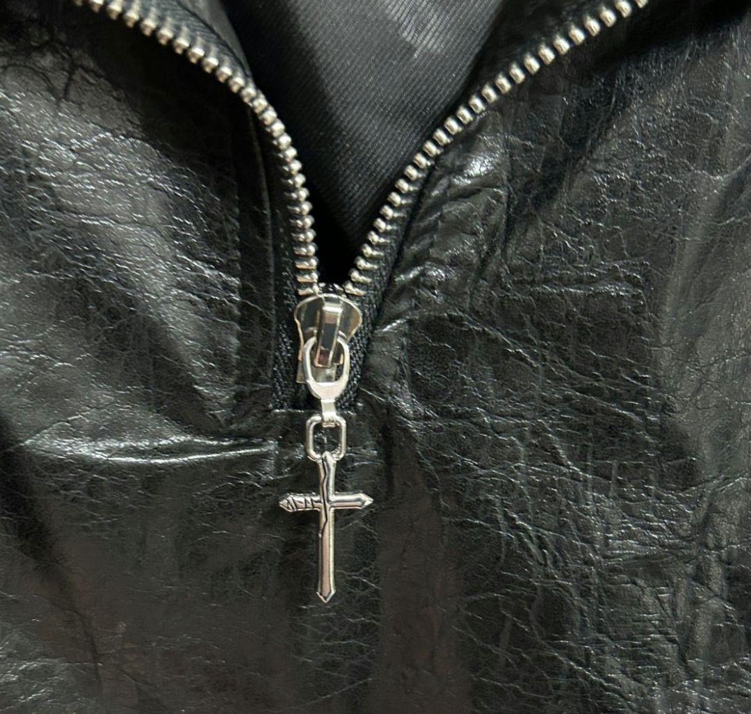 【超激レア・即完売モデル】LASTNEST　レザー　ハーフジップ　ジャケット　М