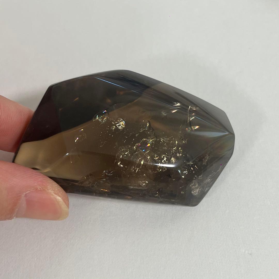 【天然石】スモーキー(ゼウス)シトリンクォーツ　フリーカット　専用箱付き 81g