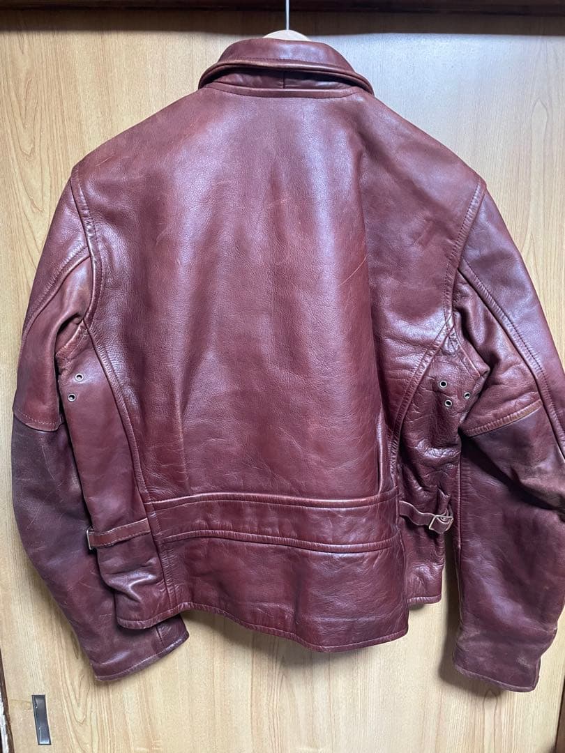 コウGenuine Steerhide ブラウンレザージャケット 36