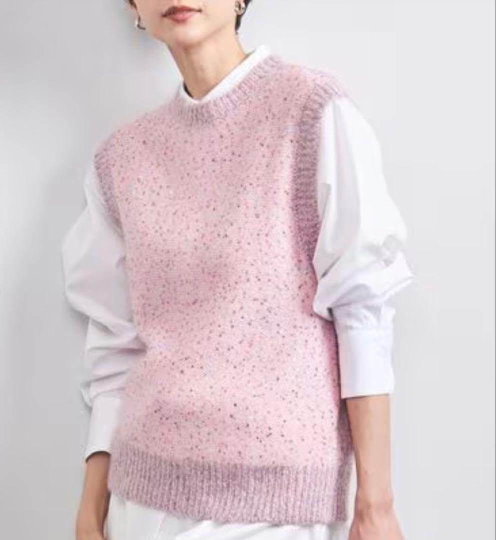 【新品】UNITED ARROWS モヘヤスパンコールベスト　ニットベスト