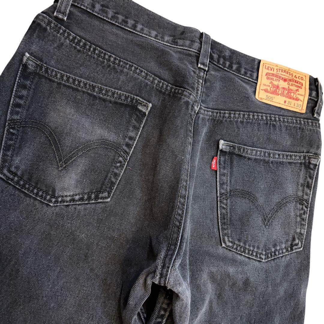Levi's ブラック ストレートデニム 505 31 先染め リーバイス