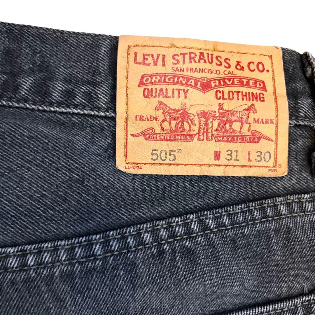 Levi's ブラック ストレートデニム 505 31 先染め リーバイス