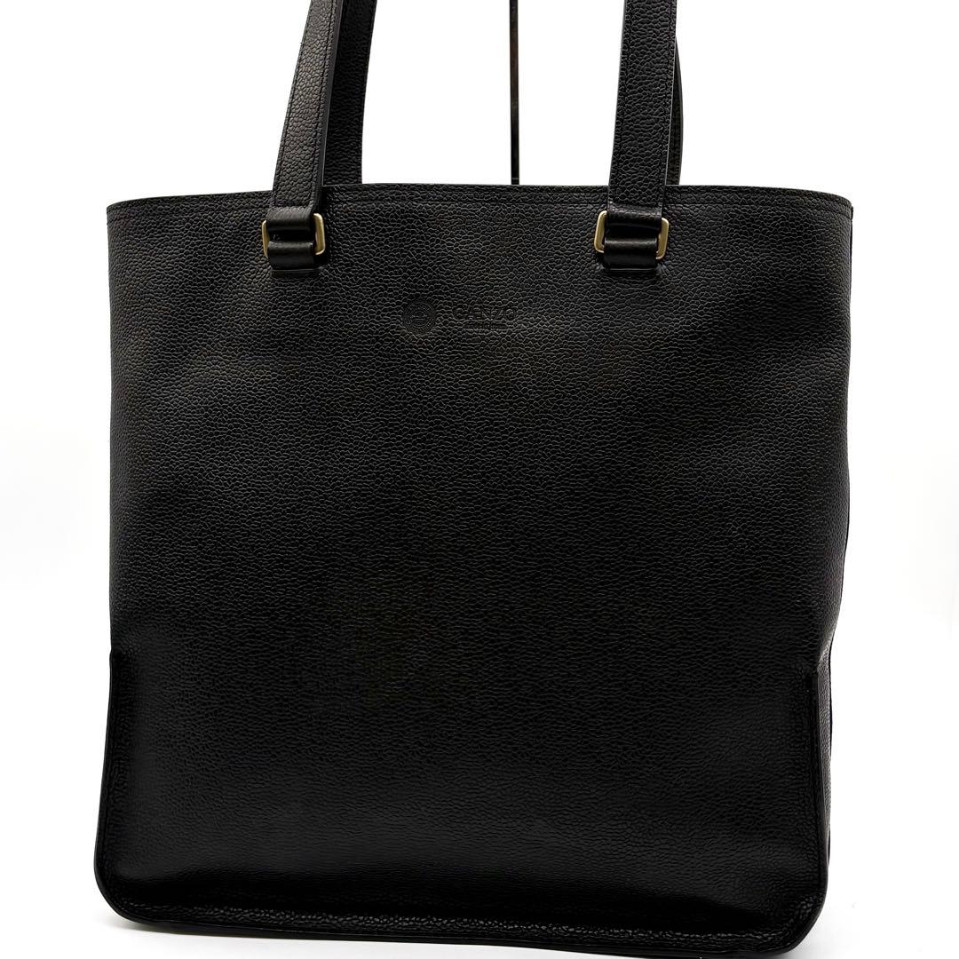 【美品】ガンゾ トートバッグ GD 縦型 レザー ブラック