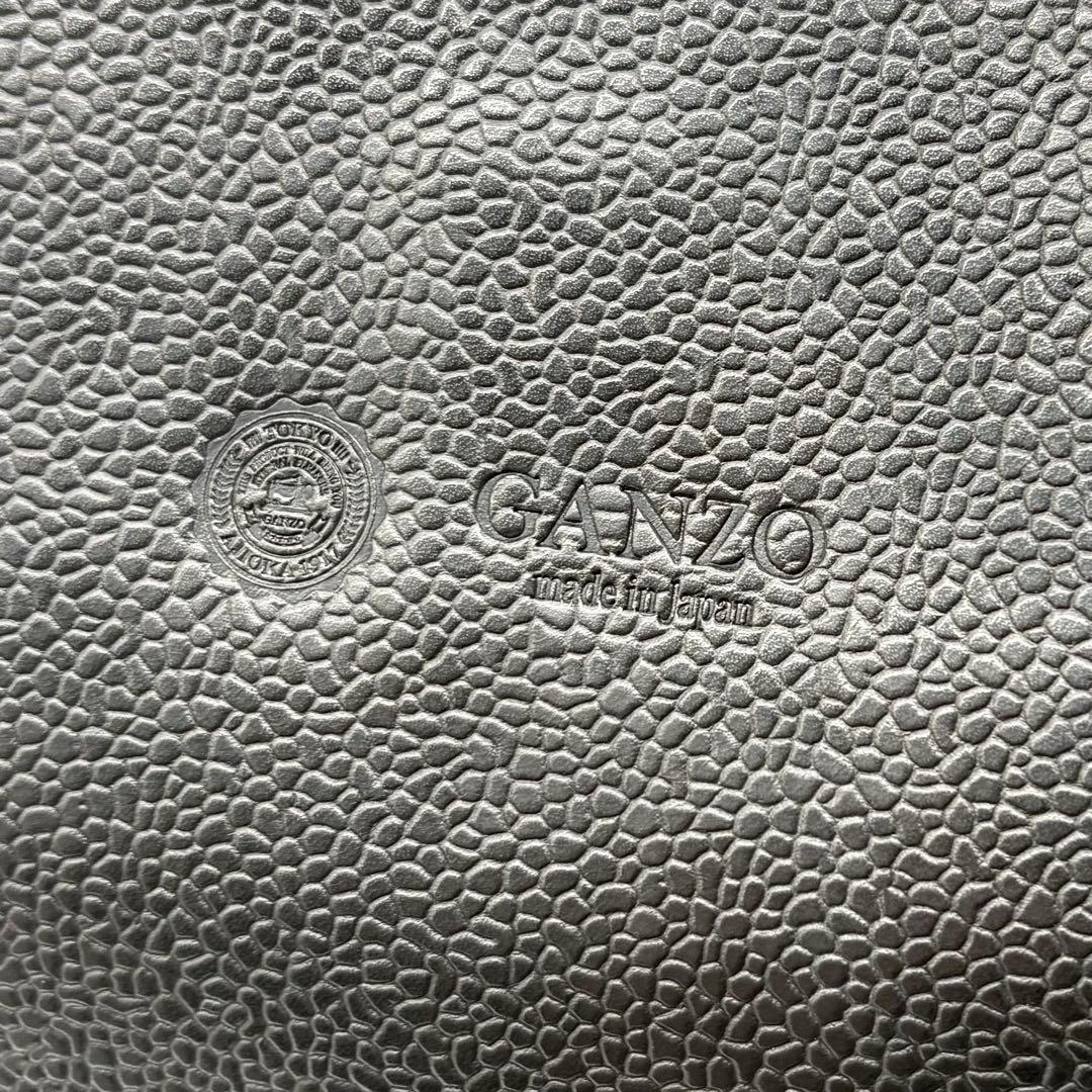 【美品】ガンゾ トートバッグ GD 縦型 レザー ブラック