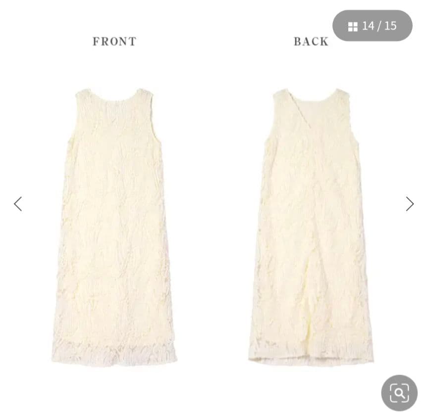 AMELY バテンレースワンピース 　アイボリー