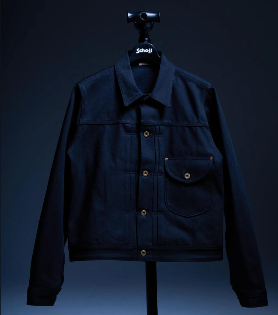 Schott × Lee COWBOY BLACK DENIM JACKET