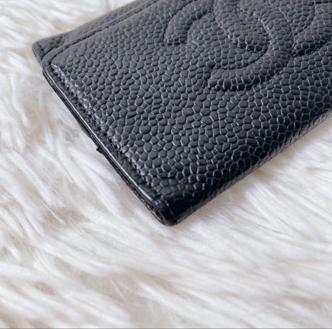 CHANEL 6連 キーケース キャビアスキン ココマーク レザー ブラック
