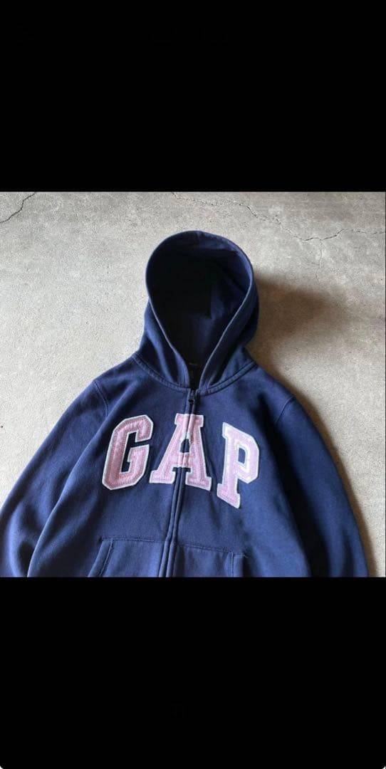 old gap ジップパーカー ネイビー ピンク y2k 00s archive