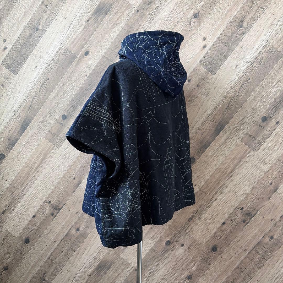 オガワトモコ 刺繍作家 ステッチ刺繍 フード 肉厚 綿100% 羽織り