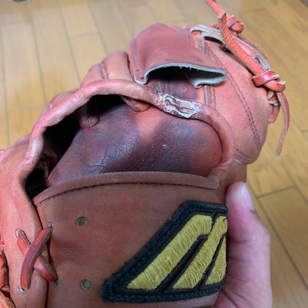 ミズノプロ 軟式グローブ オーダー 右投げ 投手用 ビッグM mizuno 赤