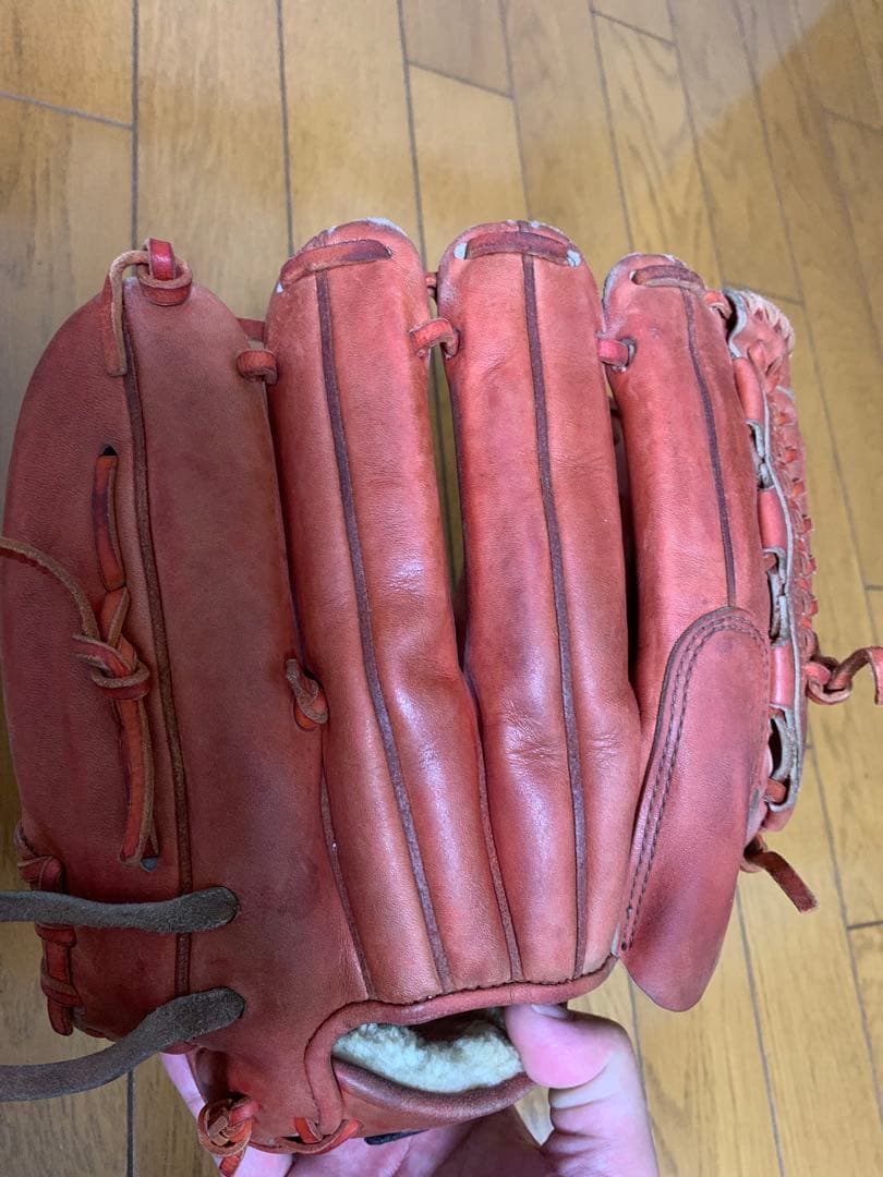ミズノプロ 軟式グローブ オーダー 右投げ 投手用 ビッグM mizuno 赤