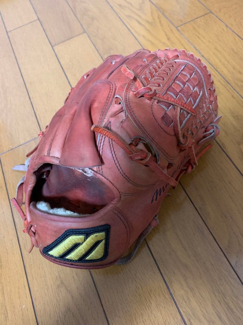 ミズノプロ 軟式グローブ オーダー 右投げ 投手用 ビッグM mizuno 赤