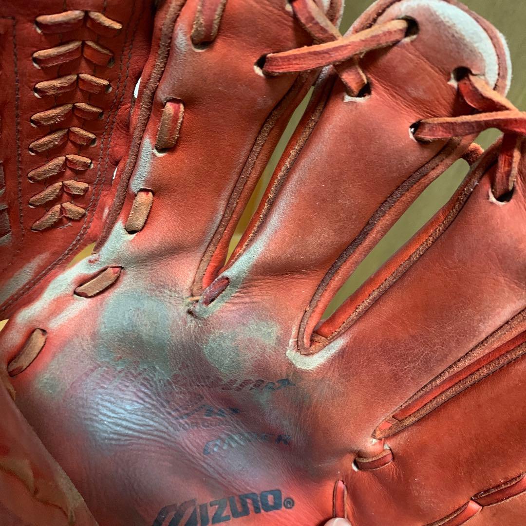 ミズノプロ 軟式グローブ オーダー 右投げ 投手用 ビッグM mizuno 赤