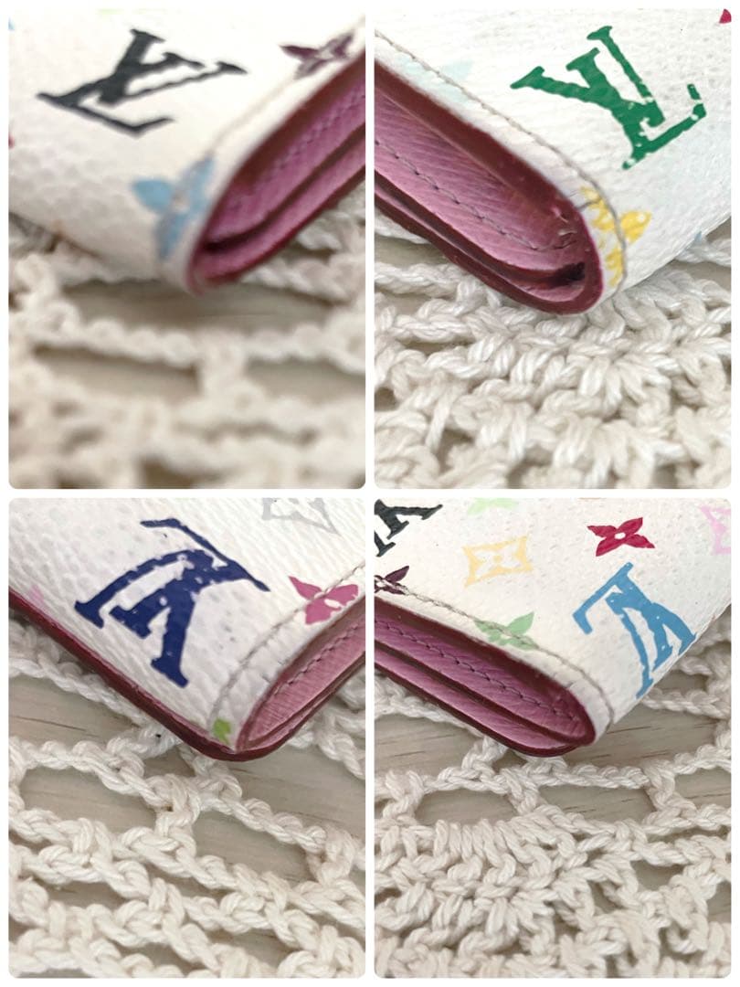 美品　LOUIS VUITTON マルチカラー4連キーケース　ホワイト
