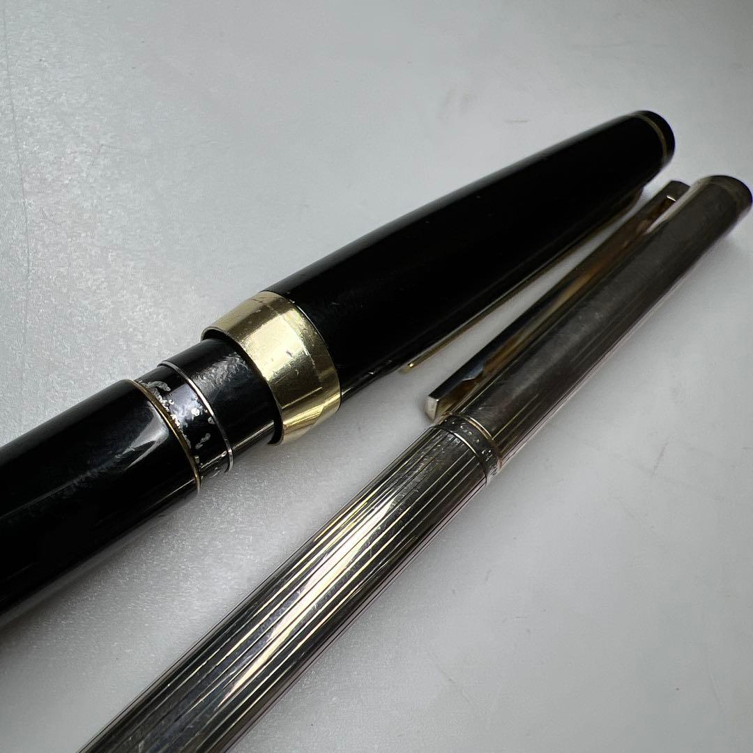 PILOT18K刻印万年筆/DUNHILLボールペン2点　東Y8-0218☆2F