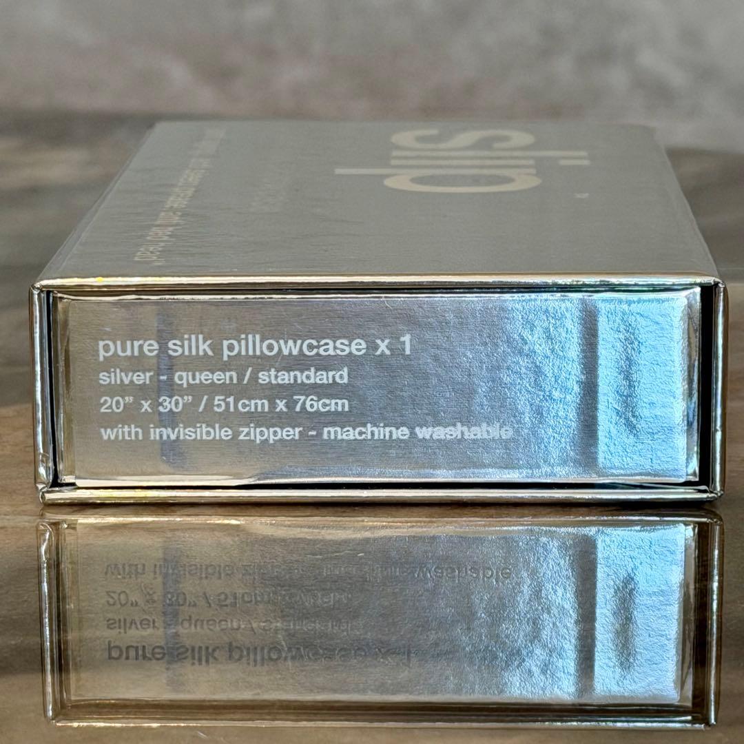 slip pure silk pillowcase silver シルク枕ケース