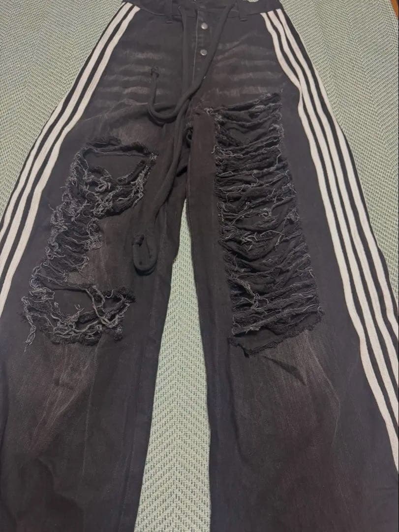 パンツ yori sport 5 stripe baggy denim30/34