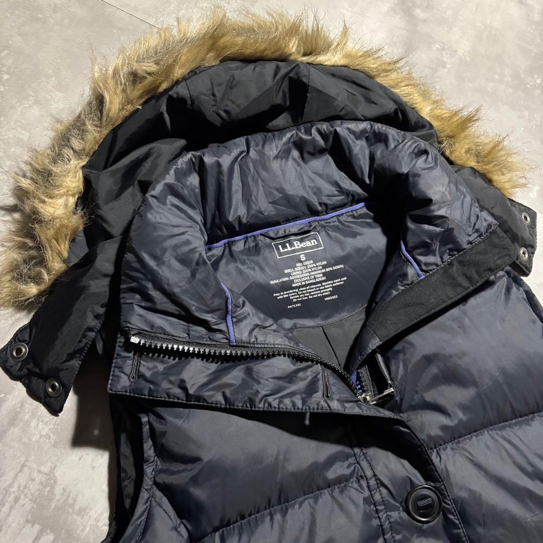 完品 00s L.L.Bean エルエルビーン　ダウンベスト　ファー　黒　y2k