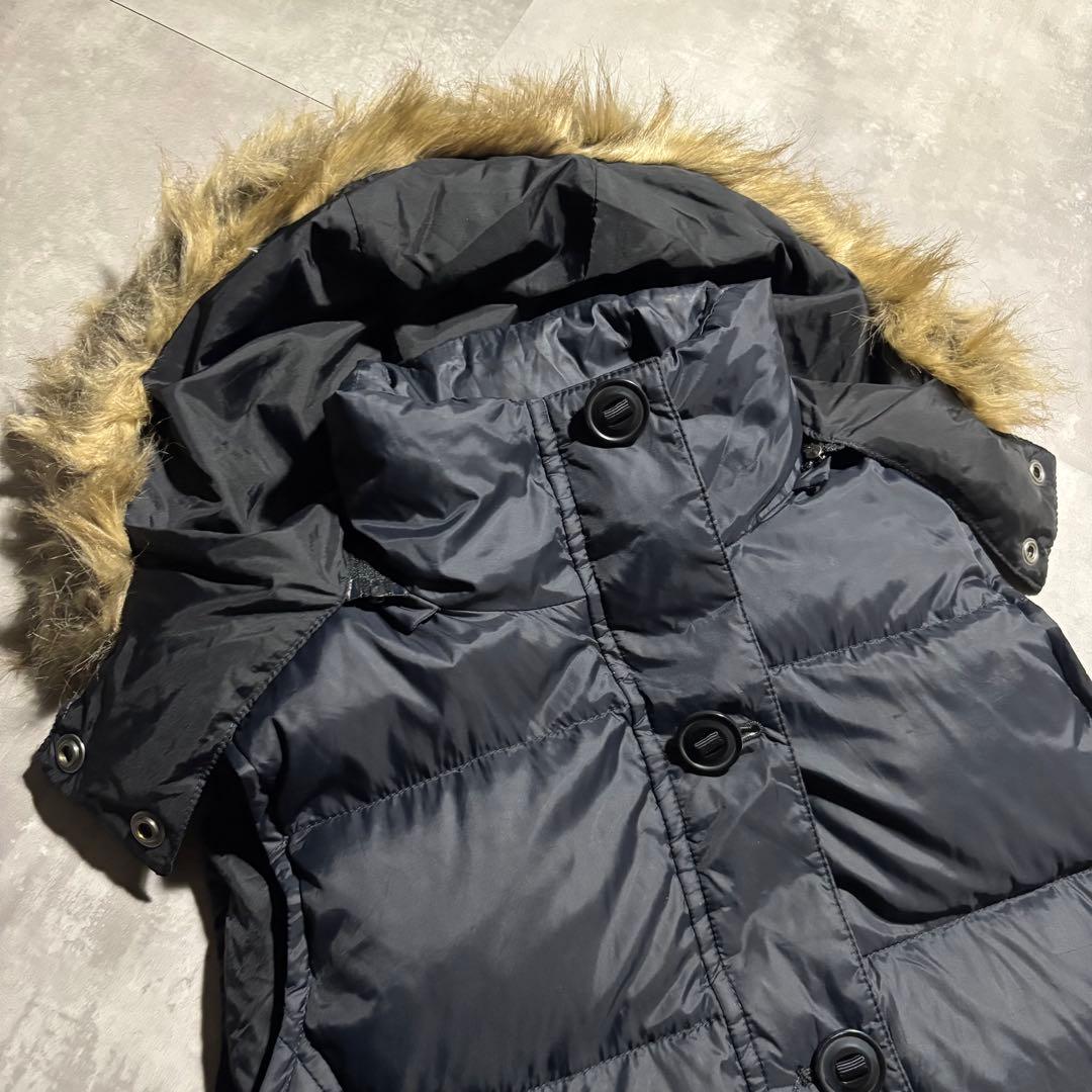 完品 00s L.L.Bean エルエルビーン　ダウンベスト　ファー　黒　y2k