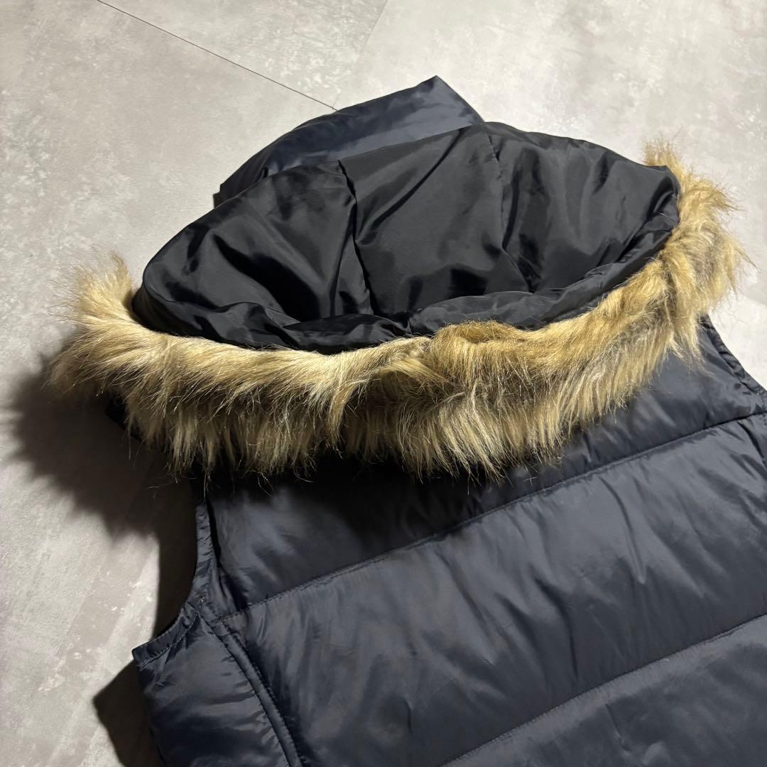 完品 00s L.L.Bean エルエルビーン　ダウンベスト　ファー　黒　y2k