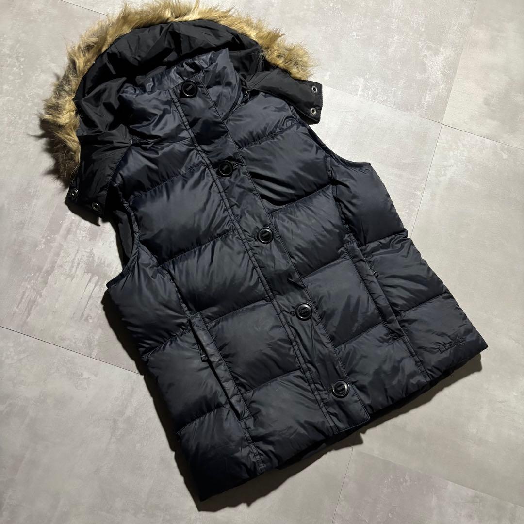 完品 00s L.L.Bean エルエルビーン　ダウンベスト　ファー　黒　y2k