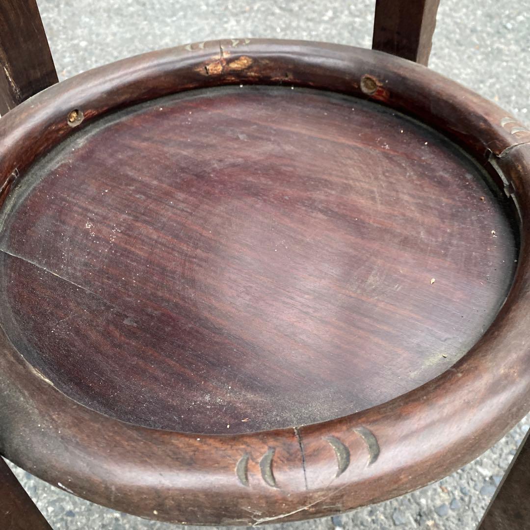 唐木　香炉台 盆栽 花台 飾り棚 和風 木製　高さ91.5cm