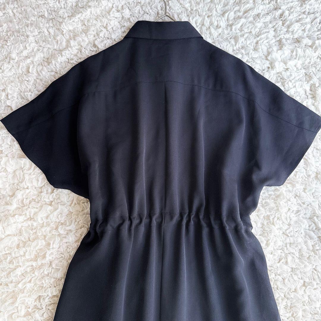 【美品】ソージュ♡soeju シャツワンピース Mサイズ 半袖 ネイビー ロング
