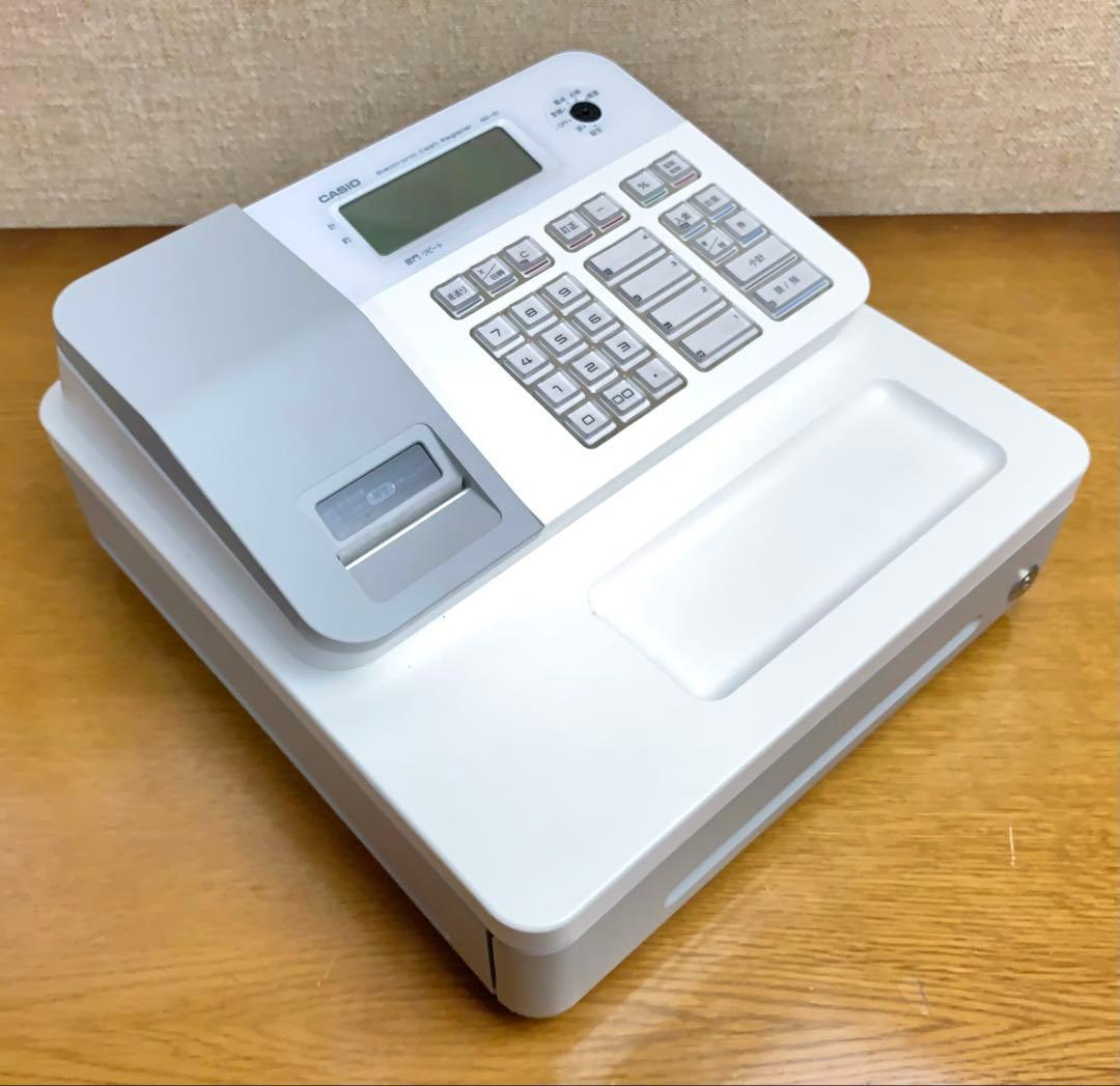 【美品】CASIO レジスター 客面液晶表示 小型ドロア SE-G1 WE